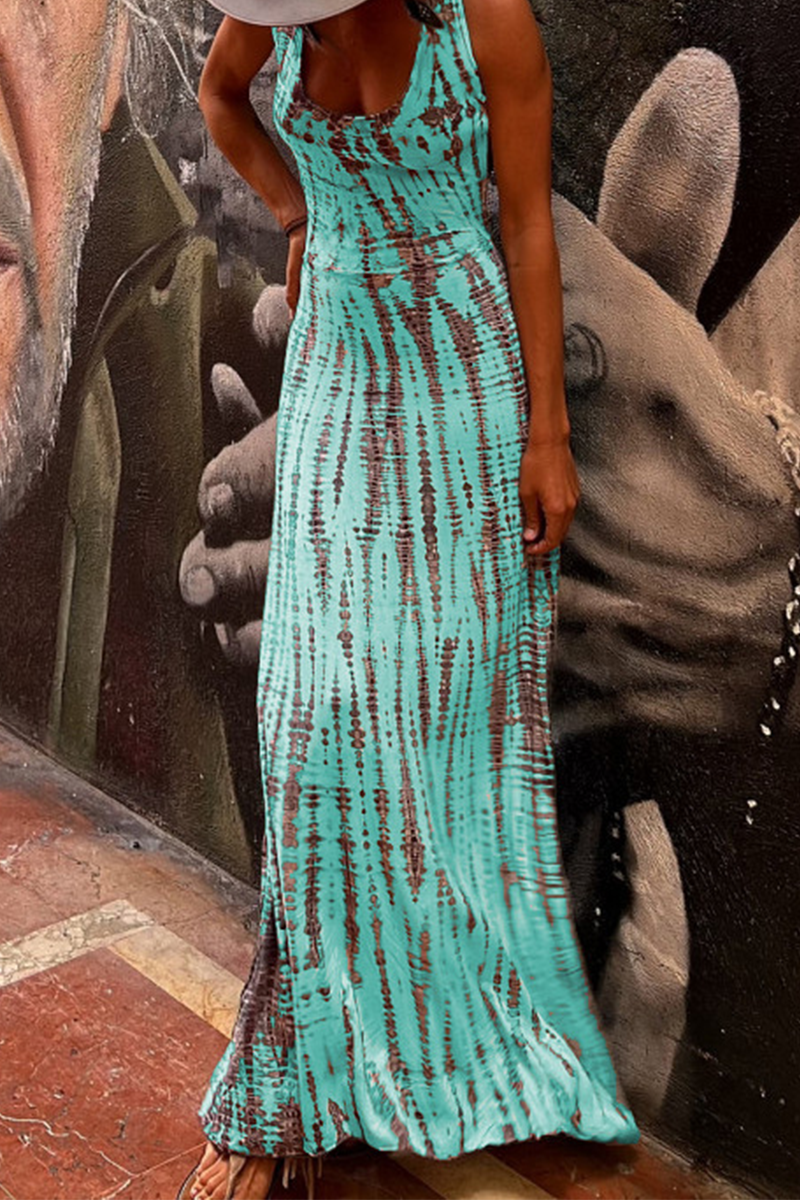Striped Patchwork Backless U Neck Vest Dress Dresses