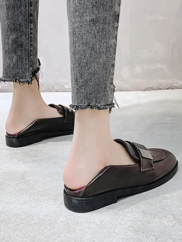 Shallow Cut Square-toe Loafers