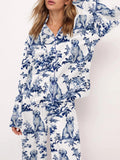 Women's Casual Golden Retriever Silky Satin Pajama Set artswardrobe