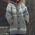 Icelandic Pattern Snowflake Jacquard Vintage Sweater Cardigan elevenforest