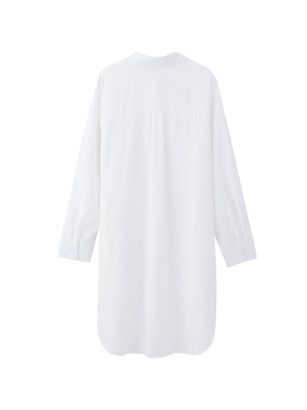 High-low Irregular Clipping Color Split-joint Lapel Blouses
