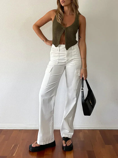 Classic Hook-and-eye Knit Vest