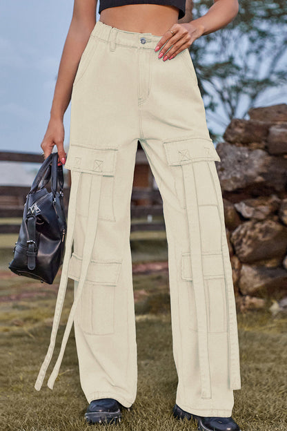 Street Pocket Loose Denim Jeans