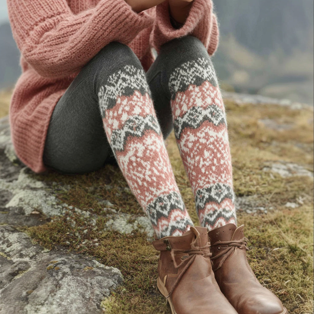 Women's Norwegian Icelandic Jacquard Pattern Casual Leggings elevenforest