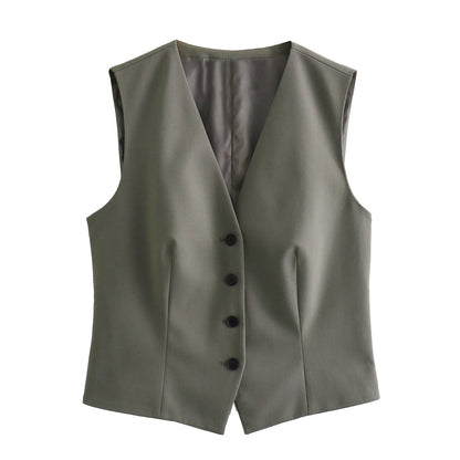 Autumn ’s Button Suit Coat Vest Pants Set – Stylish Fall Outfit