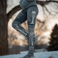 Comstylish Viking Retro Women's Knitted Tight-fitting Leggings