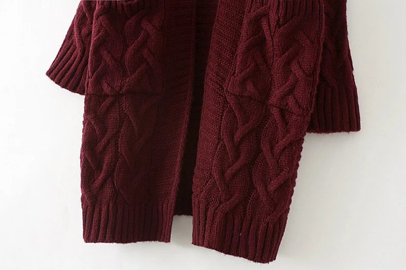 ’s Autumn Winter Twist Knitted Sweater Cardigan Coat