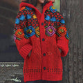 Vintage Mexican Floral Art Embroidery Knitted Sweater Cardigan elevenforest