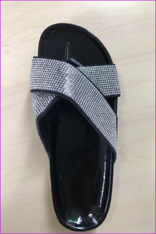 Gold/silver Blingbling Diamond Flat Sandals F169
