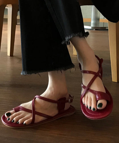 Unique Splicing Sandals Black Faux Leather Hollow Out Oi014