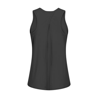 Spring Summer Nude Feel Skin Friendly Lace-up Vest Bow Beauty Back Loose Breathable Running Sports Blouse
