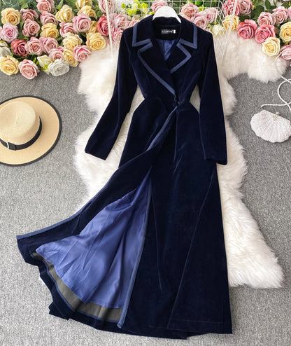 Velvet Long Coat Dress P300
