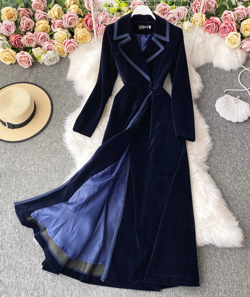 Velvet Long Coat Dress P300