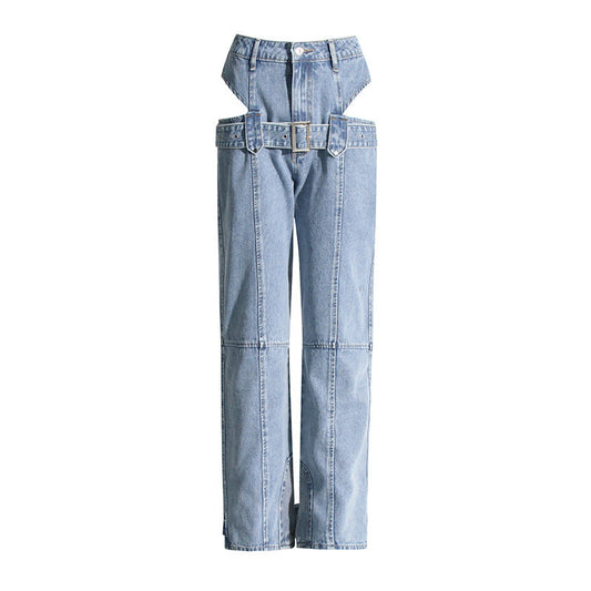 Spring Cropped Overalls Trousers for – Straight Leg Pants Design