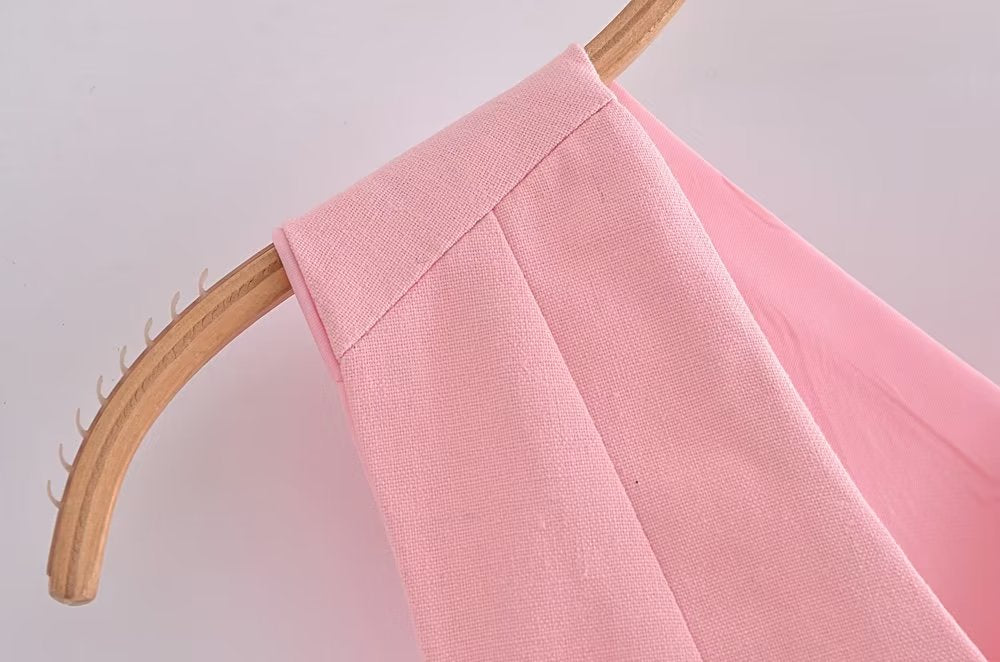 French All Match Decorated Row Button Vest Top Wide Leg Pants Suit Crisscross – ’s Set