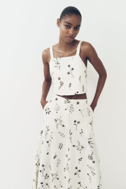 Square Collar Cami Midi Dress Suit
