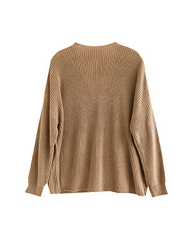 6 Colors Urban Split-joint Color V-neck Cardigan Top