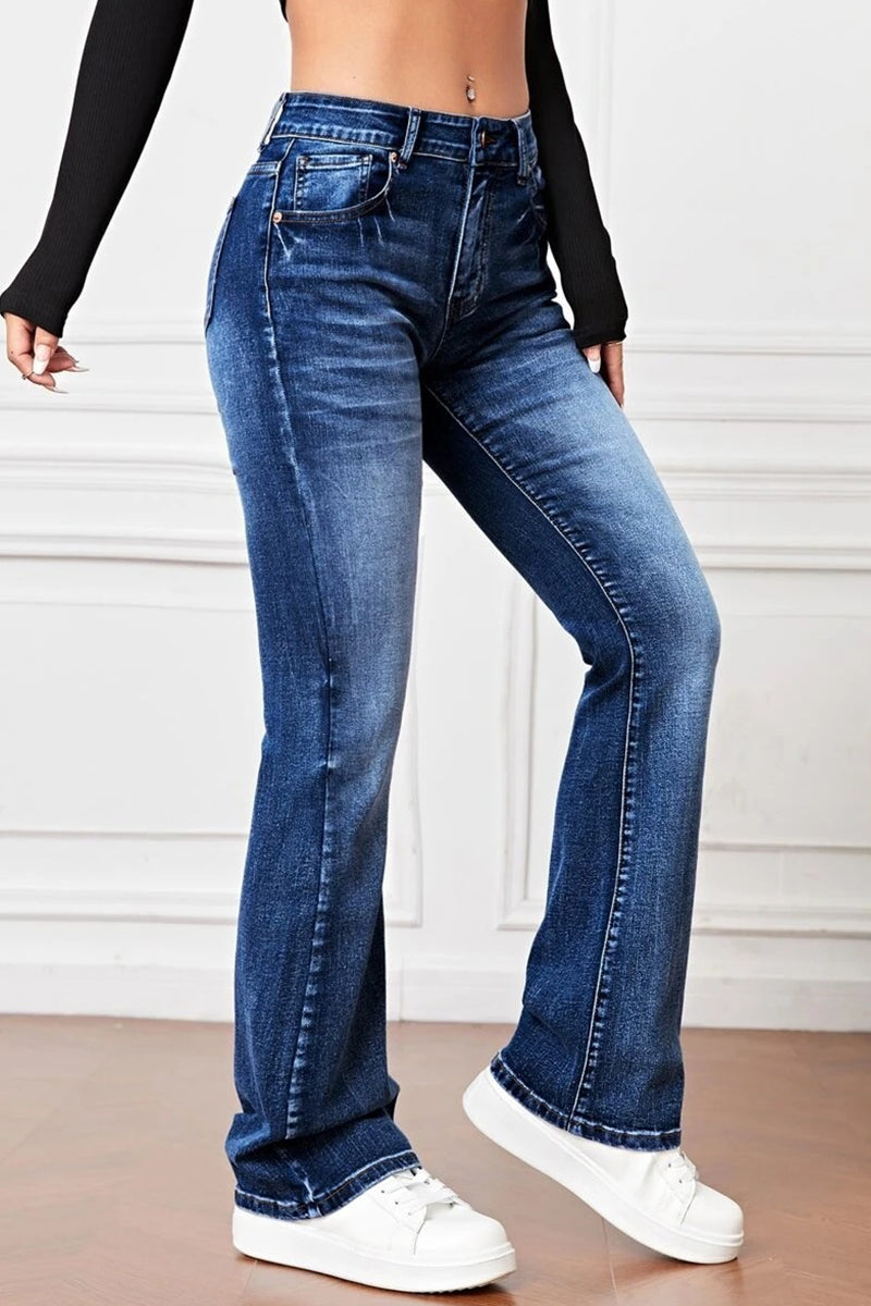 Pocket High Waist Denim Jeans(3 Colors)