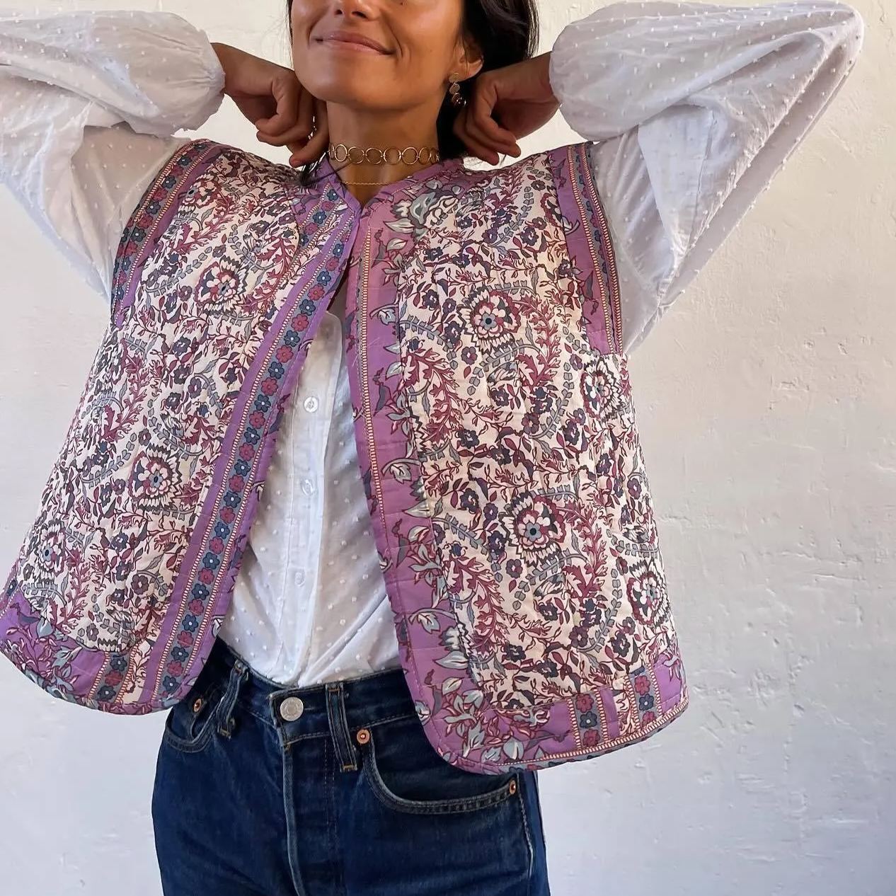 Printed Quilted Waistcoat