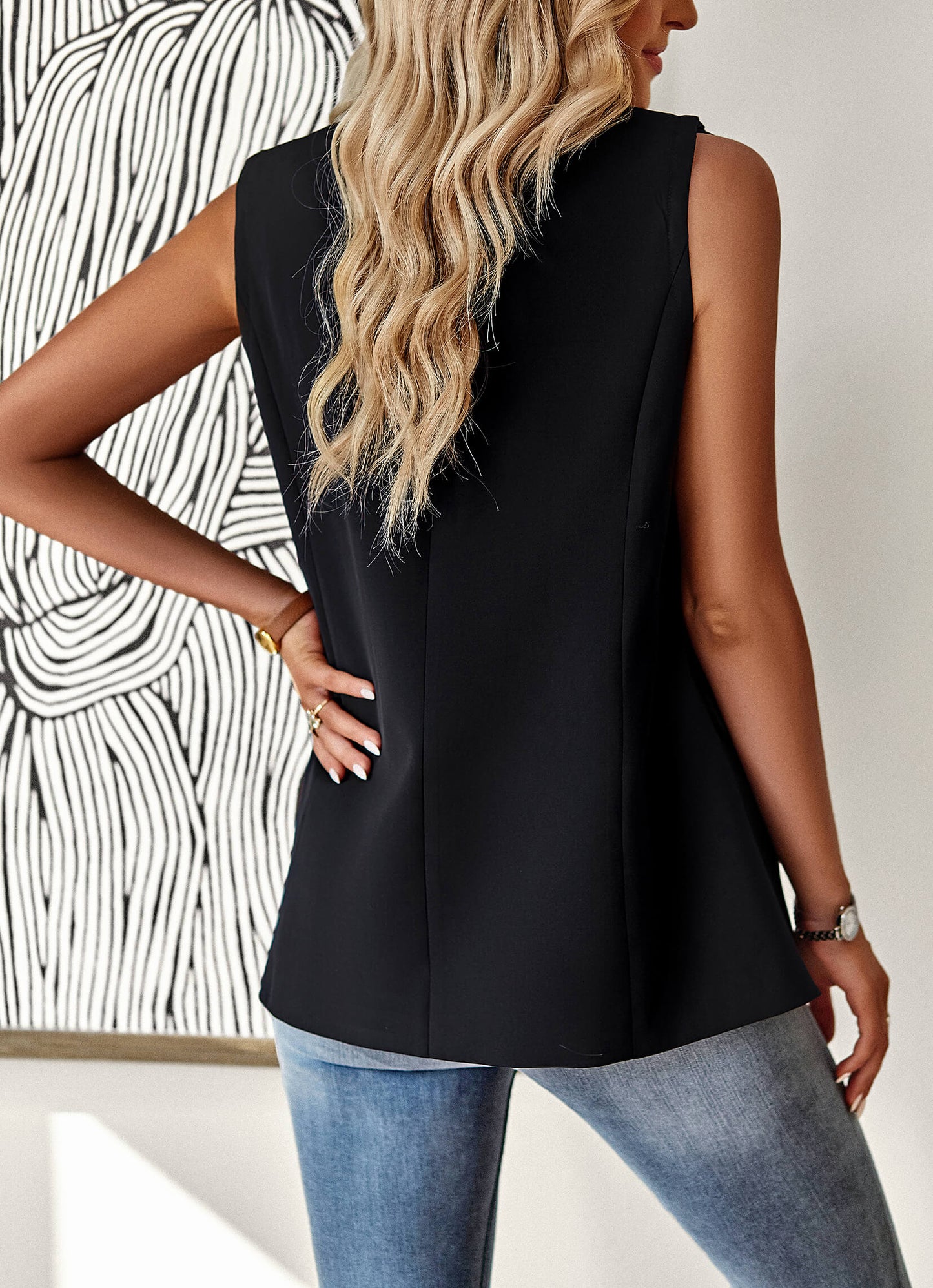 Radford Blazer Vest - Black