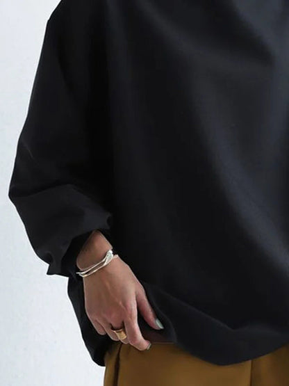 Color High-neck Long Sleeves T-shirt