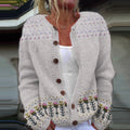 Floral Print Long Sleeve Casual Knitted Cardigan elevenforest