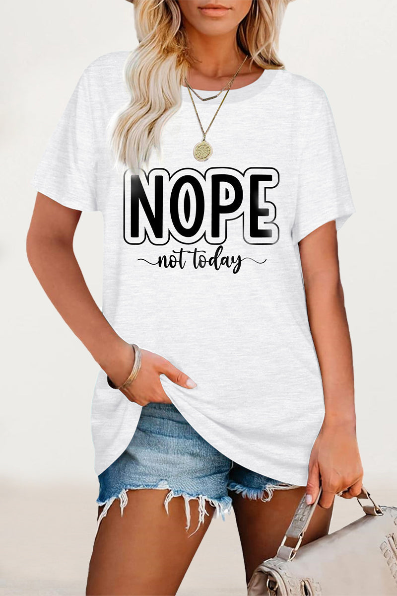 Letter Print O Neck T-shirts