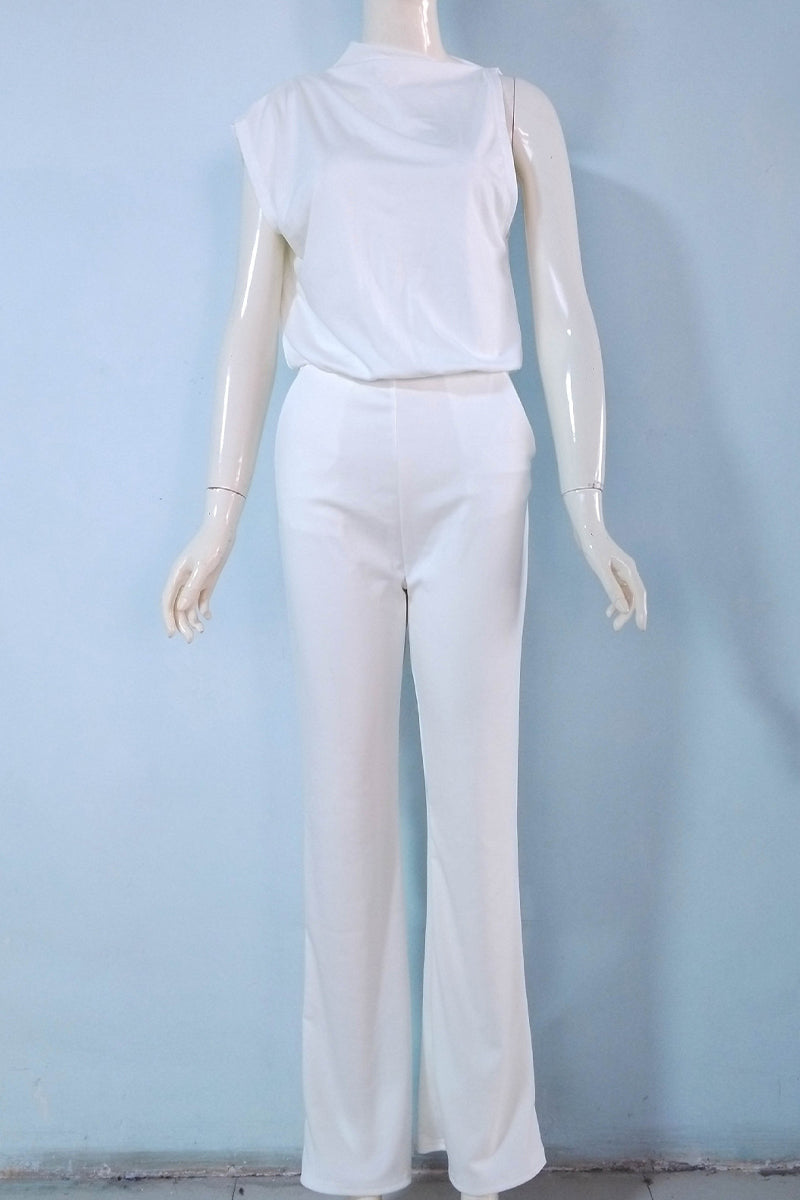 Patchwork Half a Turtleneck Boot Cut Jumpsuits(12 Colors)