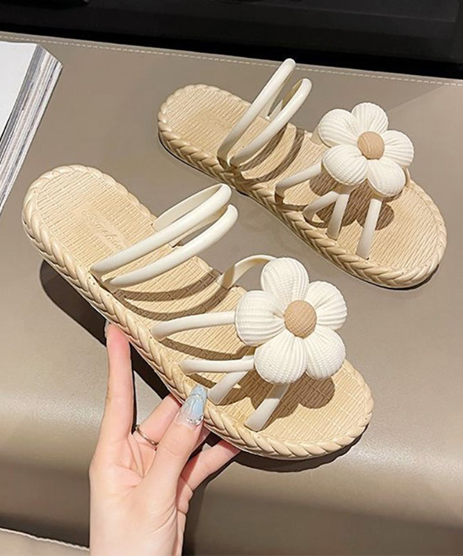 Beach Holiday Green Splicing Slide Sandals Peep Toe Aa009