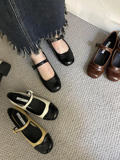 Round Cut Round-toe Split-joint Mary Janes