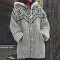Vintage Tribal Geometry Jacquard Cozy Cardigan Sweater elevenforest
