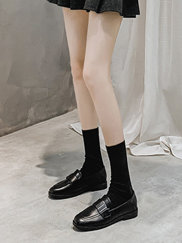 Shallow Cut Square-toe Loafers