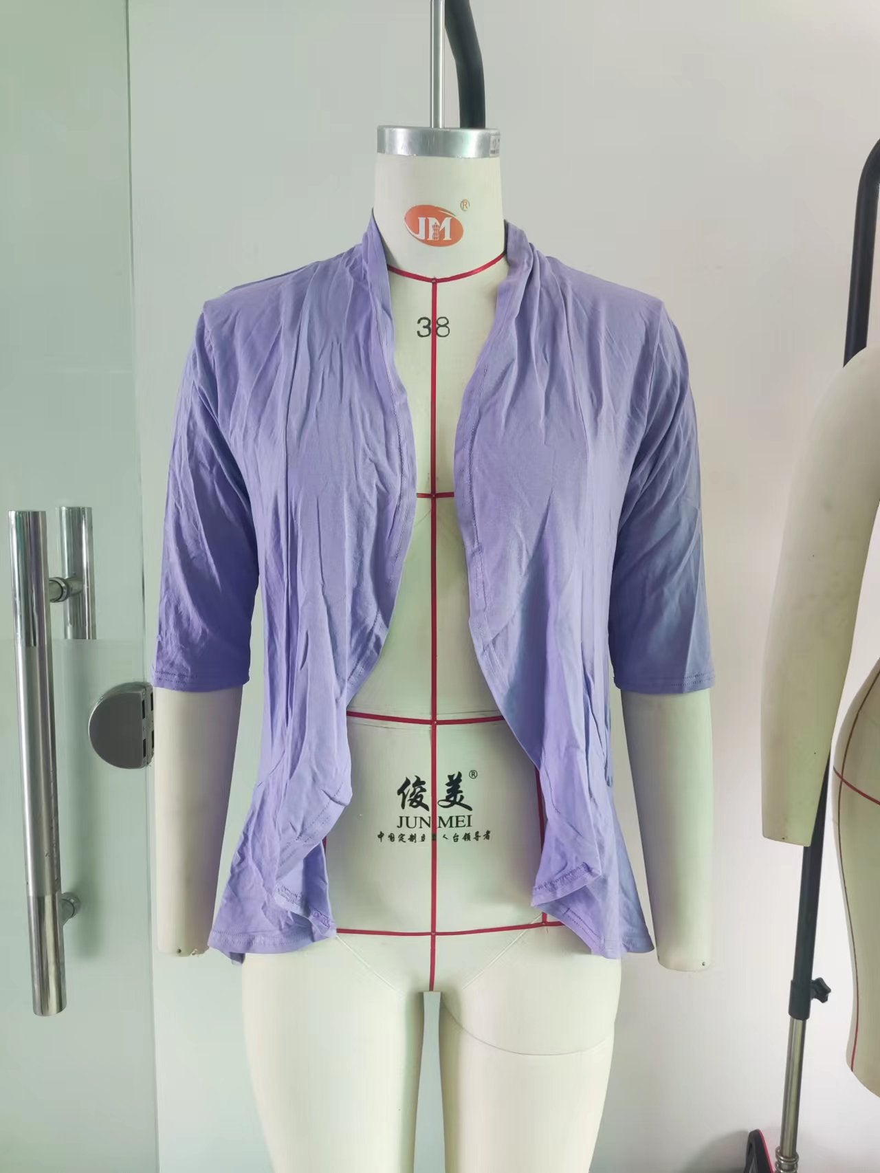 Clothing Autumn Color Cardigan 3/4 Sleeve Ruffle Top