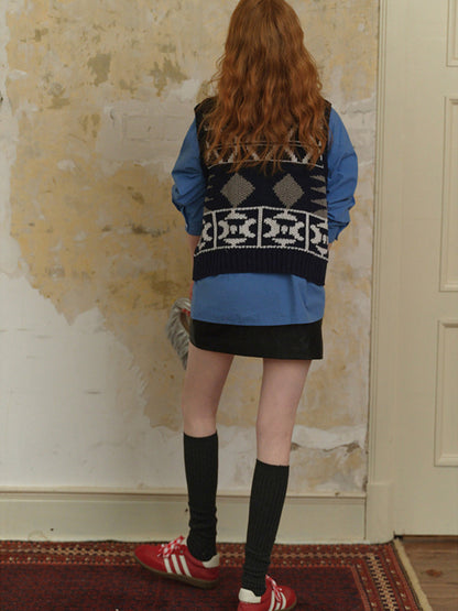 Button Down Sweater Short Vest