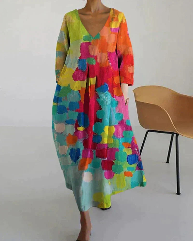KS | Elegant colorful summer maxi dress