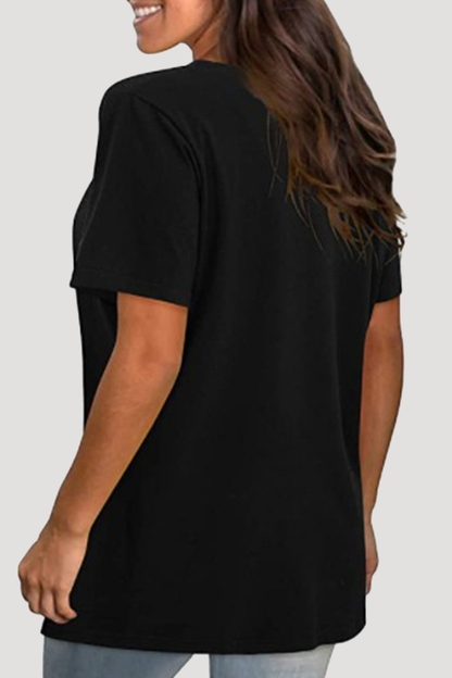 Patchwork Leopard Contrast O Neck T-shirts(4 Colors)