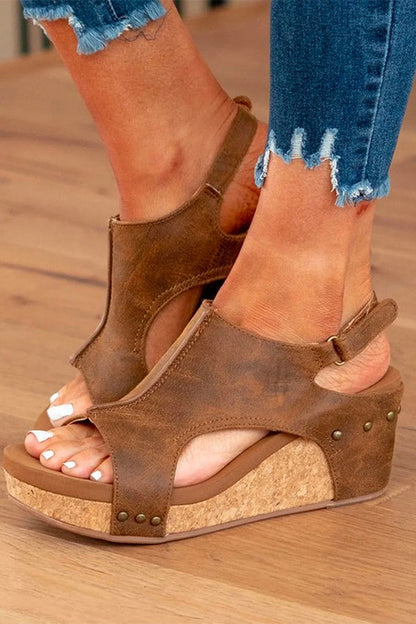 Thick-soled Fish-mouth Velcro Sandals