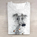 Comstylish Dog Art Scrawled Puppy Print Casual Short Sleeve T-Shirt