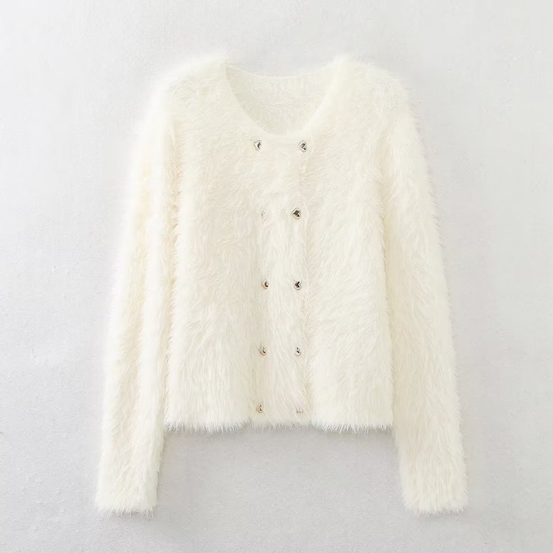 Gentle Mink Fur Sweater Coat: ’s Winter Knit Cardigan