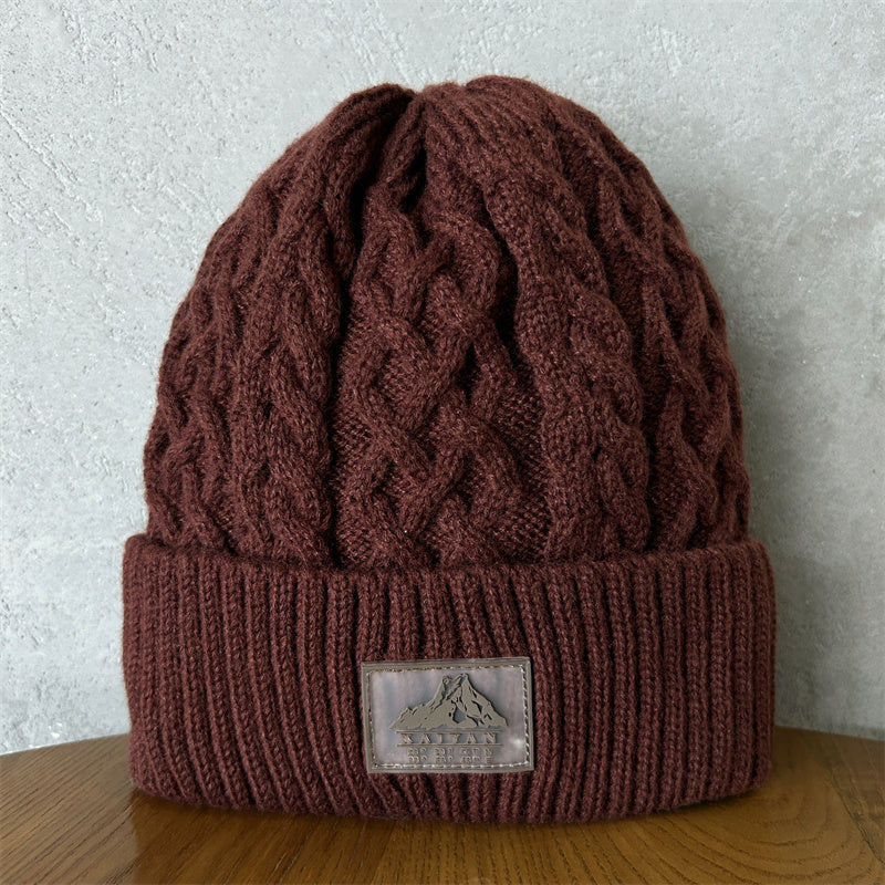 Unisex Thick Needle Wool Mountain Embroidery Knitted Hat elevenforest