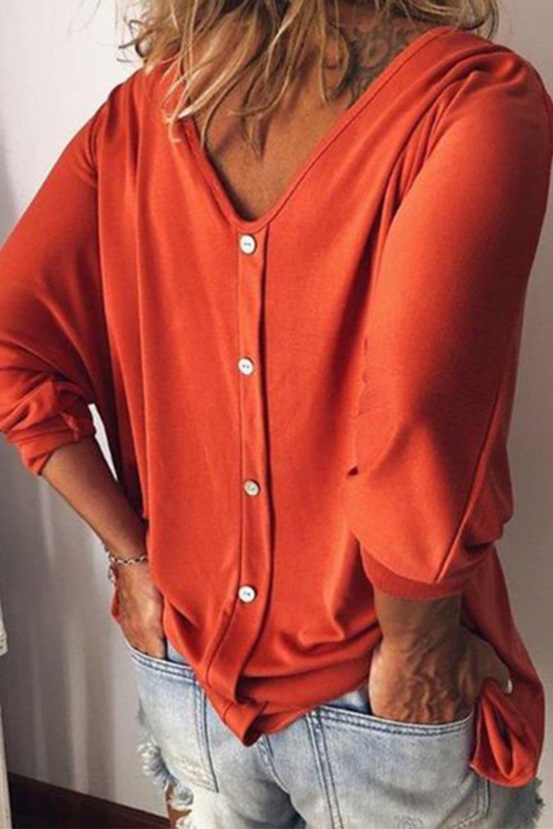 Buckle V Neck T-shirts(5 Colors)
