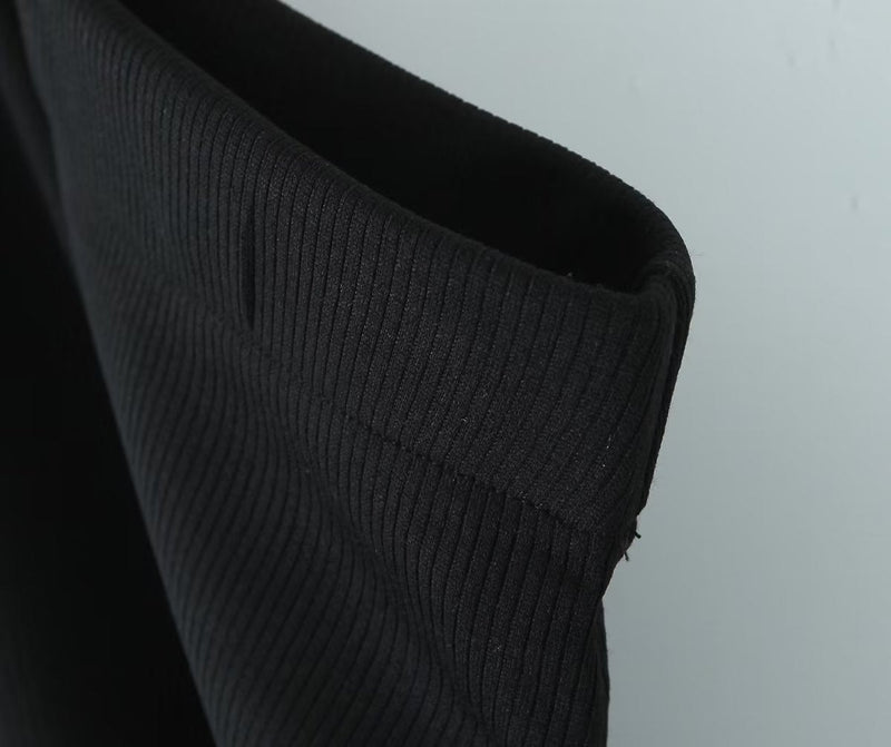 Spring Long Sleeve Collared Single Breasted Knitted Cardigan Slit Sheath Skirt Set