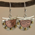 Vintage Brown Gold Beads Earrings