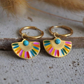 Vintage Colorful Gold Earrings