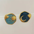 Sun & Moon Enamel Earrings