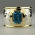 Vintage Silver & Gold Blue Crystal Ring
