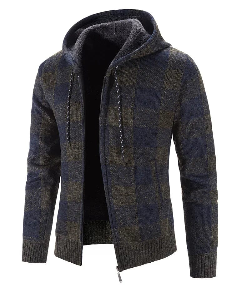 JO | Hooded sweatshirt with check pattern and long sleeves