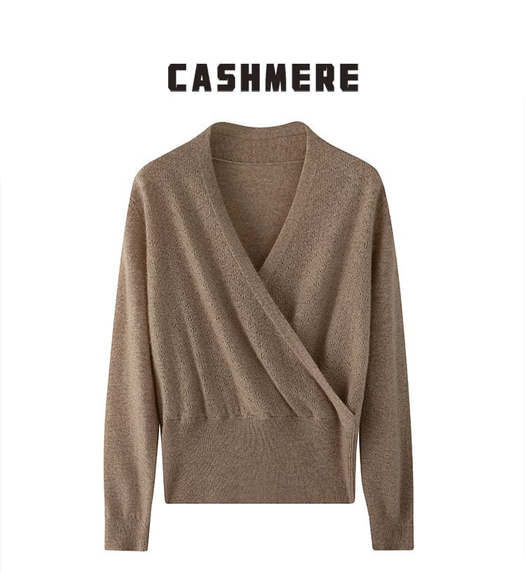JO | Cross V-neck cashmere sweater