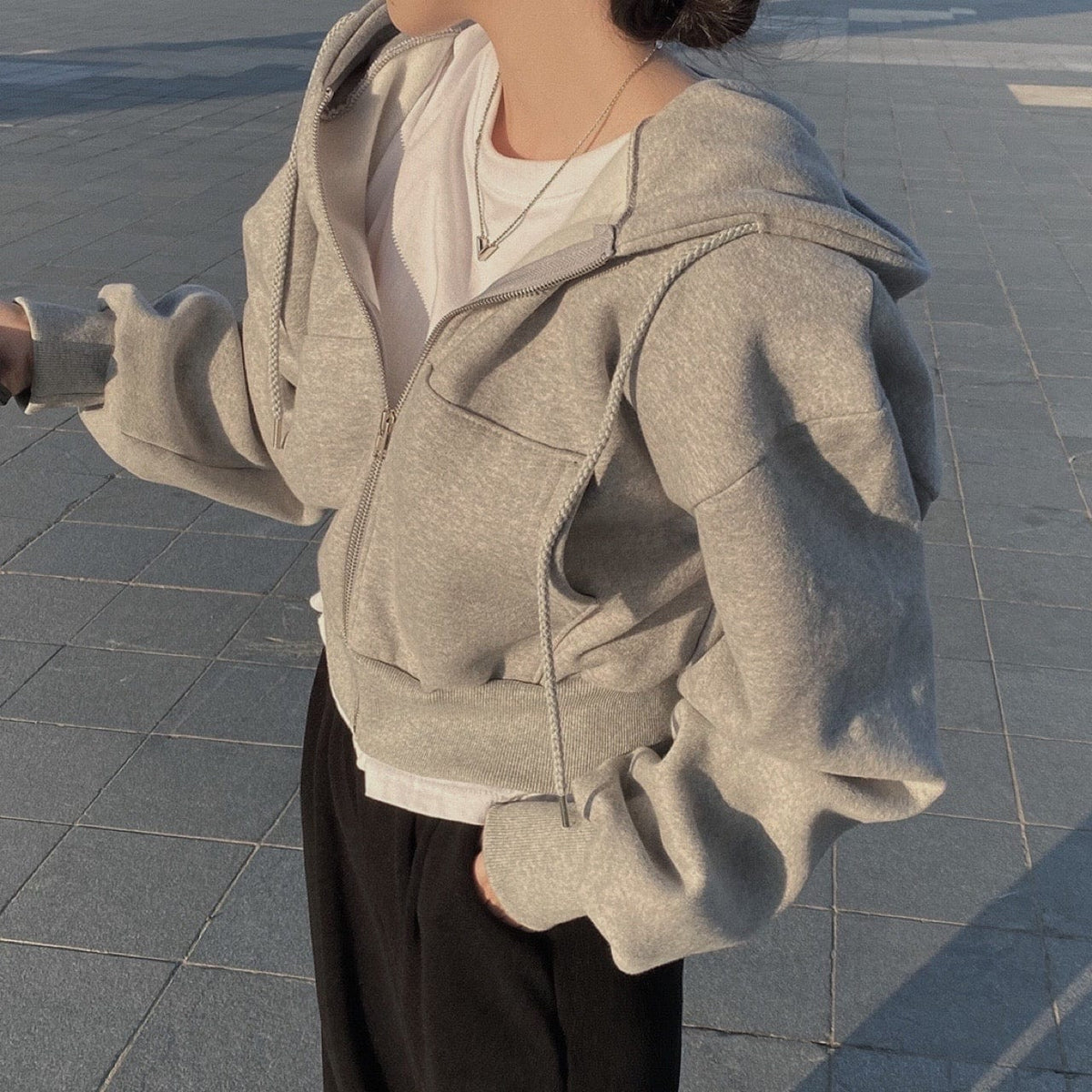 JO | Casual sweater with long sleeves and drawstring