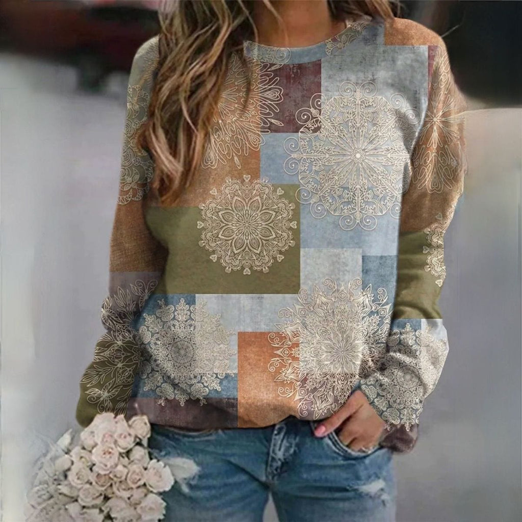 JO | Sweater with elegant block print